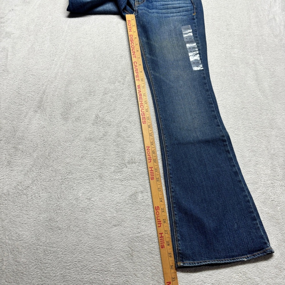 NWT American Eagle Artist Flare Jeans Womens 4 Short Blue Denim Low Rise Stretch - Picture 7 of 8